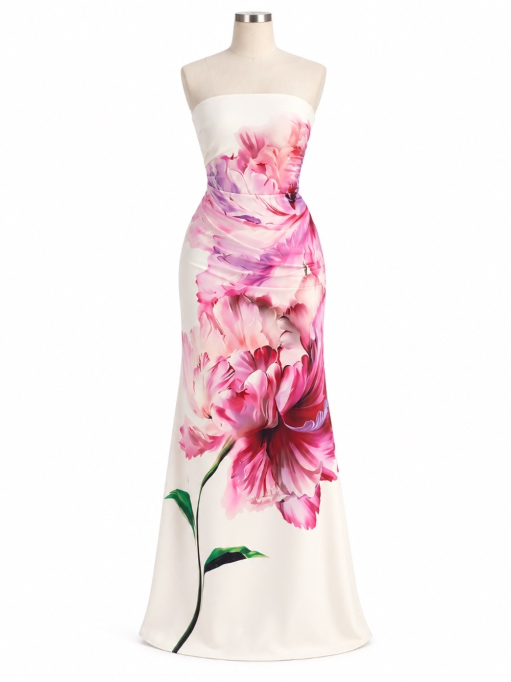 Strapless Floral Maxi Dress